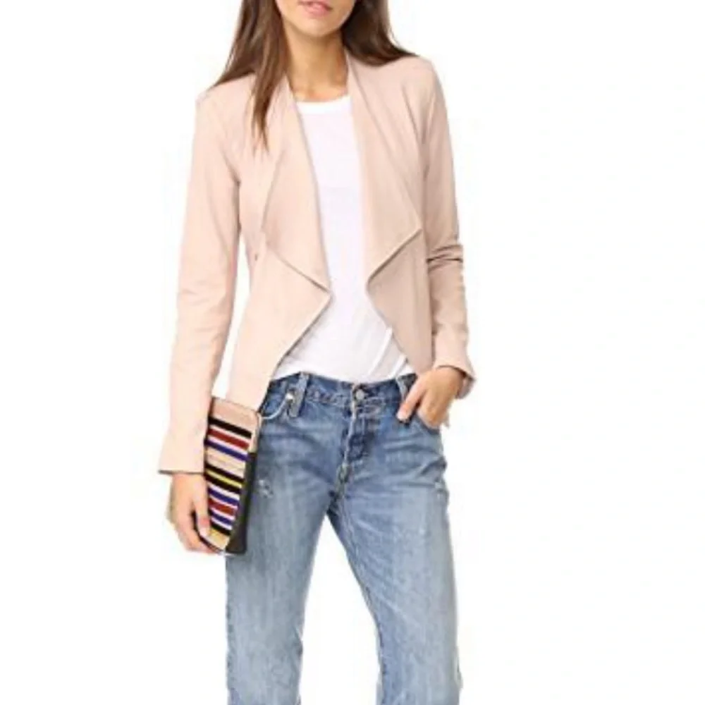 BB Dakota Kenrick Leather Draped Front Jacket - Picture 9 of 13